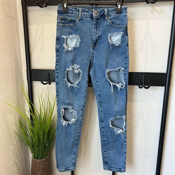 Fashion Nova high waist ripped skinny jeans size 5 - Picture 9 of 15